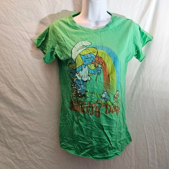 2010 green have a smurfy day smurfette junk food tee - Picture 2 of 7